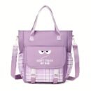 1pc "Don't Touch My Bag" Printed Large Capacity Crossbody Bag - Lightweight, Durable Polyester with Adjustable Strap, Multi-Pocket Design for Daily Use, Travel Shoulder Bag|Playful Graphic Tote|Polyester Lined