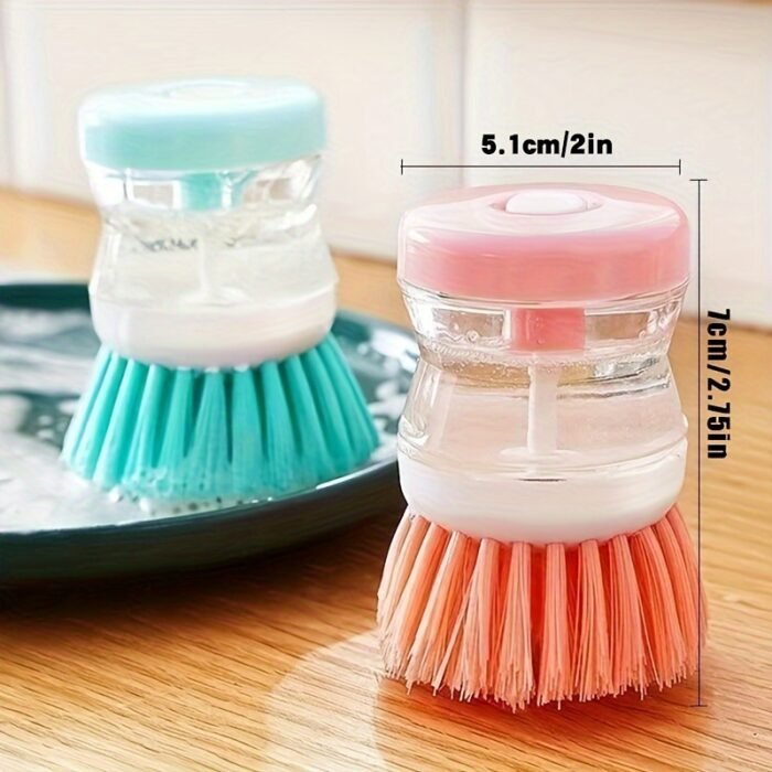 [Press Out Liquid] Handheld Cleaning Brush | 1pc | Multifunctional Cleaning Brush, Cleaning Supplies, Cleaning Tool, Kitchen Dishwashing Brush, Pot Washing Brush - Image 3