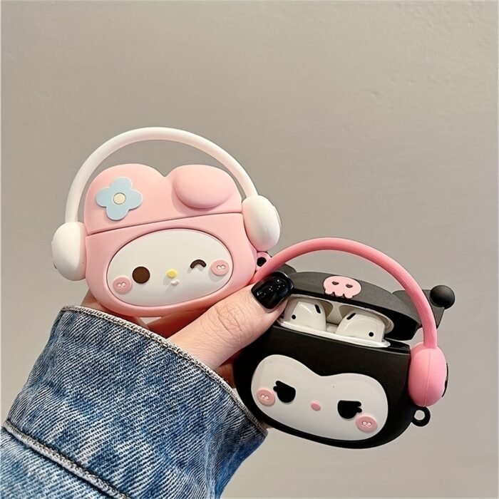 [Silicone Protective Case for ]Sanrio Decorative 3D Bag Charm Stereo Headphone Case, Cartoon Protective Cover, Scratch Resistant, Shockproof Earphone Accessory - Image 13