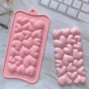 [Pink Heart Chocolate Mold] BPA-Free, 3D Love Design 1pc Pink Heart-Shaped Silicone Chocolate Mold | Ideal for Valentine's & Thanksgiving, DIY Candy Gifts & Cake Decorations