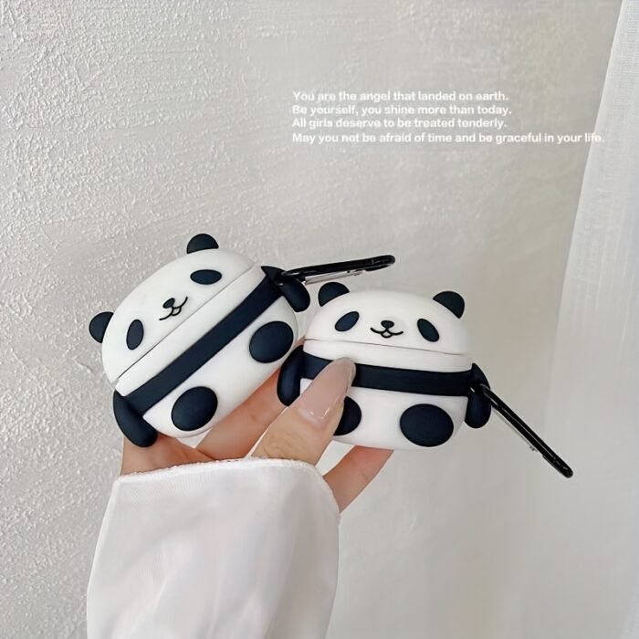 Protective Case Silicone Shell for AirPods 1/AirPods 2 Personality Simple Silicone Anti-fall Storage Box Fat Panda with Buckle for AirPods Pro/AirPods Pro 2/for AirPods 3 Cartoon Anti-fall Soft Shell Couple Gift Small Gift - Image 3