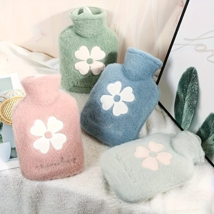 Cozy Hot Water Bottle with Soft Cover - 17.63oz/35.27oz, Durable & Easy-to-Use for Warmth - Image 5
