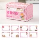 70sheets Boxed Cute Cartoon Girl Series Pull-Out Sticky Notes School Office Tearable Note Paper Set