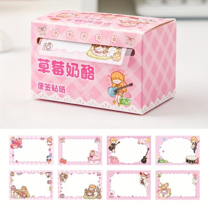 70sheets Boxed Cute Cartoon Girl Series Pull-Out Sticky Notes School Office Tearable Note Paper Set - Image 5