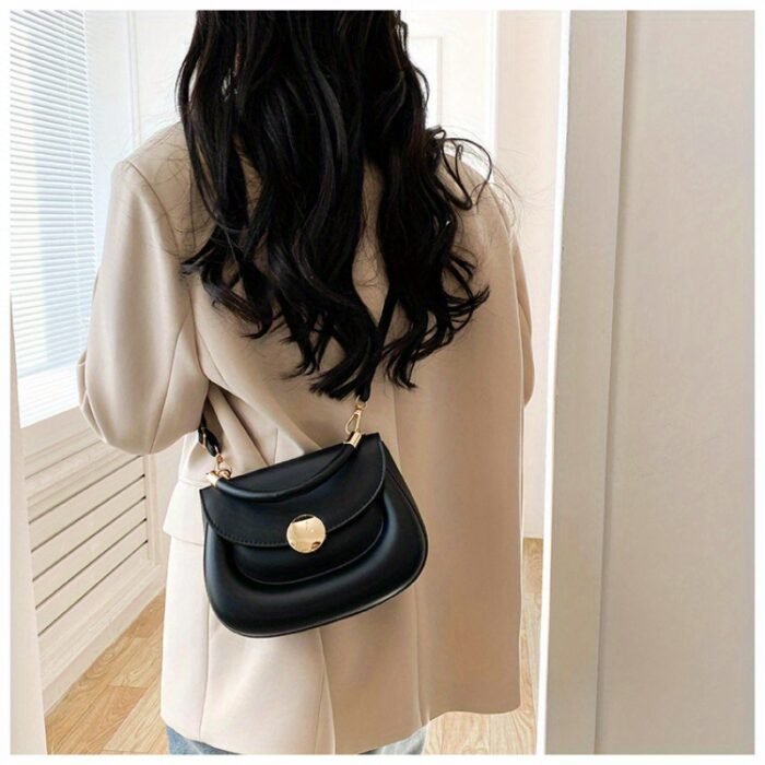 Women'S Stylish Small Crossbody Bag - Chic Shoulder Purse with Magnetic Closure, Golden-Tone Hardware & Cream/Black Color Options, Perfect for Everyday Use, Crossbody Purse, Minimalist Handbag, Elegant Design - Image 12