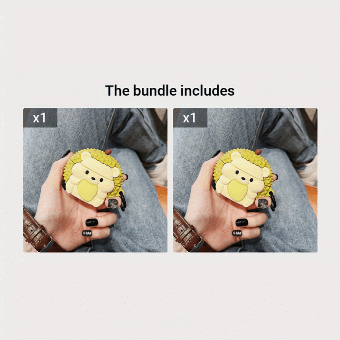 Cute 3D Durian Hedgehog Shape Silicone Earphone Case For Airpods 1 2 Protective Shell Cover For Airpods 3 2021 Case For Airpods Pro 2 - Image 7