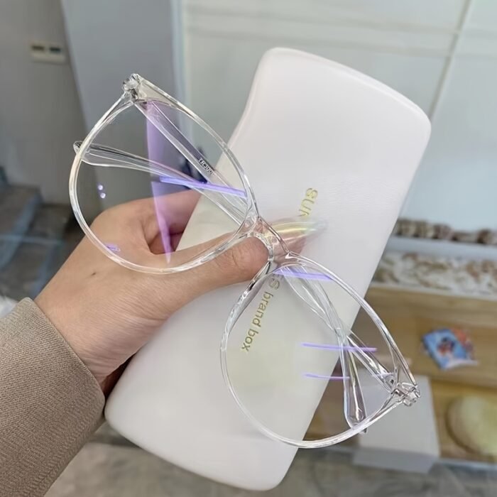 1pc Y2K Style Transparent Fashion Glasses, Clear Lens for Women & Men, Reduces Eye Fatigue from Computer, TV, Phone & Gaming, Casual PC Frame