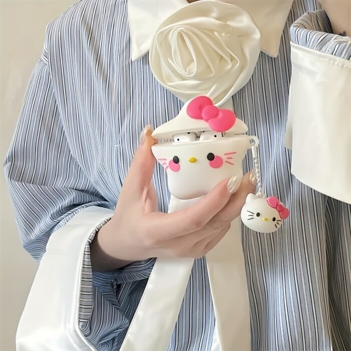 Official Sanrio Hello Kitty Star Theme Silicone Case for AirPods Pro - Cute Cartoon Design, Suitable for 1st/2nd/3rd/4th Generation Wireless Earphones - Image 3