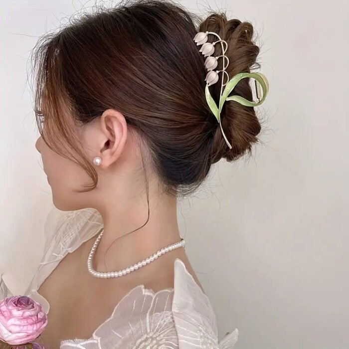 [1pc Strawberry Hair Claw] 1pc Trendy Strawberry Metal Hair Claw, Girl's Ponytail Large Hair Clip Accessories Headwear - Image 7