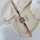 Elegant Ceramic Style Quartz Wrist Watch for Women - Zinc Alloy Band, Minimalist Fashion with Pointer Display, Electronic Quartz Movement, Non-Rechargeable Battery - Chic and Sophisticated Accessory