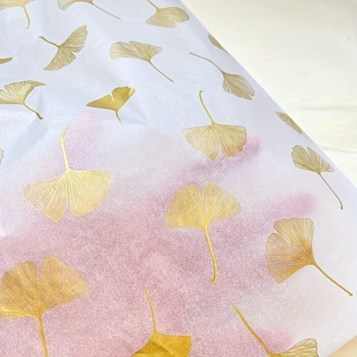100 Sheets of Elegant Golden Ginkgo Leaf Design Tissue Paper, 50.8cm x 35.56cm Gift Wrapping Paper for Weddings, Valentine'S Day, Birthdays, Crafts, and Party Decorations - Ideal for Gift Bags and Party Favors, Gift Wrapping Paper | Elegant Gift Wrapping | Decorative Tissue Paper, Gift Wrapping Supplies - Image 8
