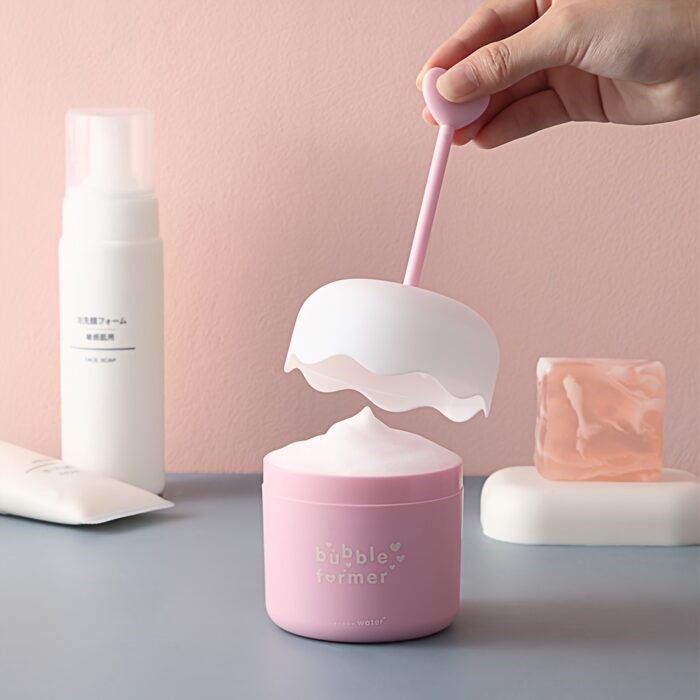 Phthalate-Free Bubble former Shampoo Foam Maker - 1pc Freestanding, Electricity-Free Handheld Bubble Cup for Face Washing - Magic Foam Dispenser - Image 5