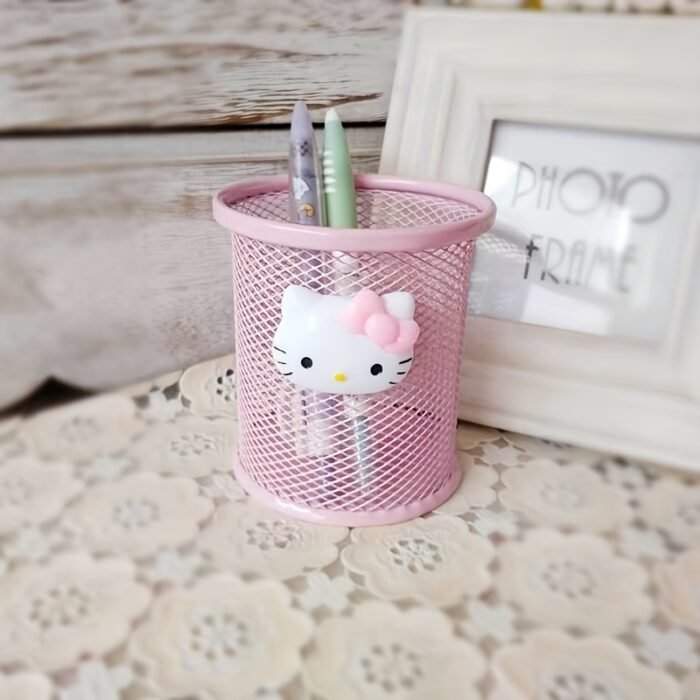 For Hello Kitty Pink Mesh Pencil Case - Lightweight, Decorative Desktop Organizer with Cute Character Design, Ideal for School and Office Supplies Storage, Perfect Holiday Gift, Office Supplies And Accessories - Image 8