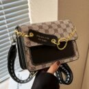 LABOONOO Chic Shoulder Bag - Geometric Pattern, Large Capacity, Magnetic Closure, Golden-Tone Hardware, Versatile Casual Style, Polyester Lined, Non-Washable, Everyday Bag|Chic Geometric Bag| Bag, Bags for Purse
