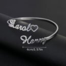 Custom Engraved Stainless Steel Intertwined Hearts Name Bracelet - Personalized Two Names Jewelry Gift for Her, Him, Mom, Wife - Valentine's Day, Anniversary, Mother's Day, Wedding, Birthday - Elegant Retro Style Durable Casual Attire, Heart Charms for Bracelets, Special Occasion, Stylish Accessory, Highquality Finish, Couples Accessory