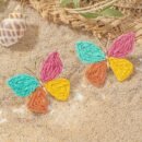 1 Pair Bohemian Colorful Butterfly Earrings for Women, KC Golden-Plated Lightweight Dangle Earrings with Multicolor Gradient Design, Perfect for Daily Wear, Parties, Travel & Gifts for Girlfriend/Mother, Cute Earrings, Party Accessories, Artistic Craftsmanship