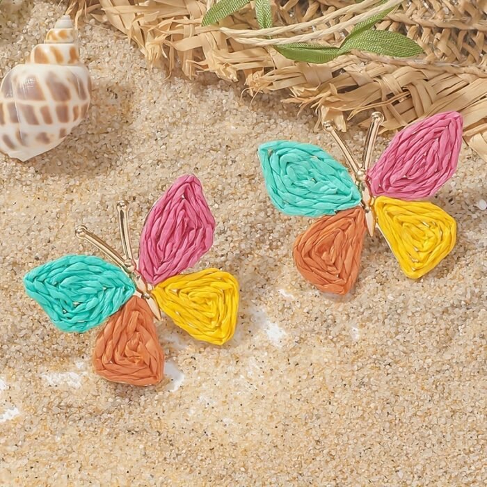 1 Pair Bohemian Colorful Butterfly Earrings for Women, KC Golden-Plated Lightweight Dangle Earrings with Multicolor Gradient Design, Perfect for Daily Wear, Parties, Travel & Gifts for Girlfriend/Mother, Cute Earrings, Party Accessories, Artistic Craftsmanship - Image 8