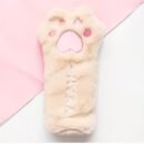Cute Plush Cat Paw Pen Case, Large Capacity Korean Style Ins Fashion Stationery Pencil Pouch, Adorable Fluffy Pencil Holder for School and Office Supplies