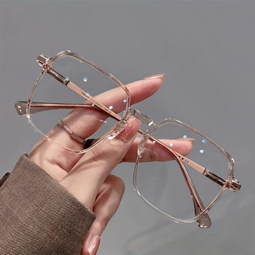 Anti-Fatigue Blue Light Blocking Chic Glasses - Transparent Lens with Stylish Square Frame for Women, Perfect for Computer, TV, Gaming & Phone Use