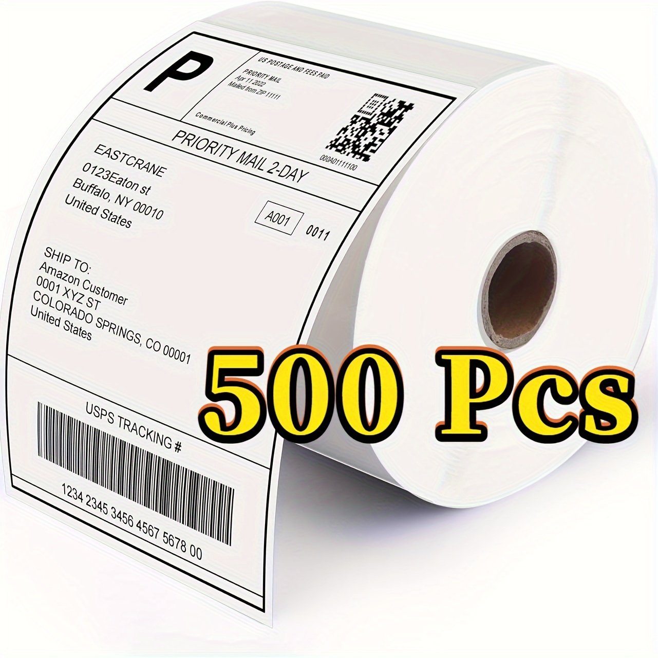 [500 Thermal Label Printing Paper] 500pcs, 4×6in Thermal Label Printing Paper, Transportation Waybill Printing Paper, Self-adhesive Stickers, 500 Labels/roll