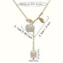 French-Inspired Rose Necklace with Floral Pendant & Delicate Chain - Vintage Collarbone Jewelry for Women, Elegant Everyday & Vacation Jewelry Gift, Flower Necklace, Fashion Accessory, Frenchinspired Design, Sparkling Elements