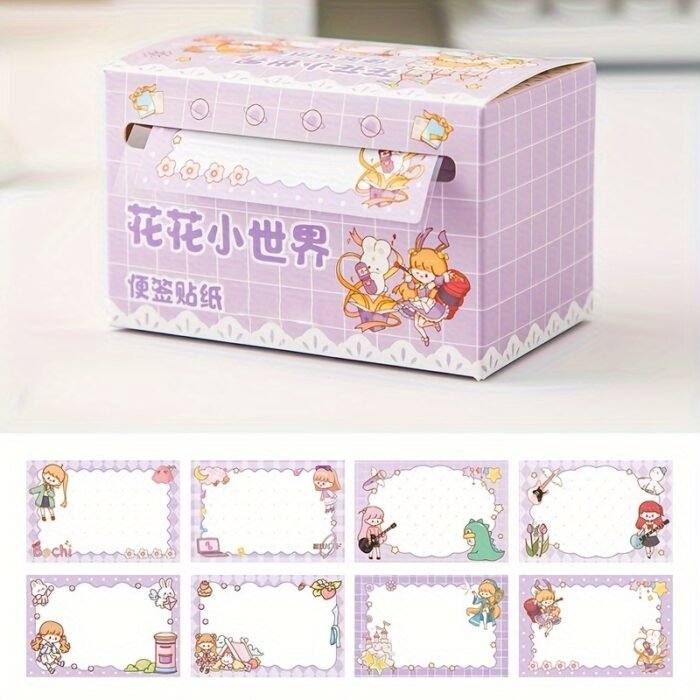 70sheets Boxed Cute Cartoon Girl Series Pull-Out Sticky Notes School Office Tearable Note Paper Set - Image 8