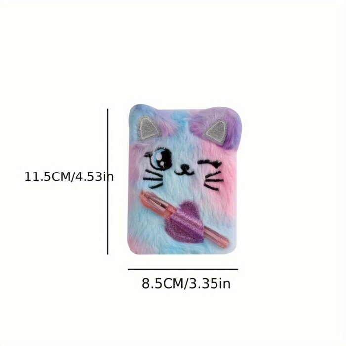 Adorable Mini Notebook with Cute Cat Design - Portable Small Diary with Pen Pocket, Ideal Gift for Students, Polyester Cover, Pink and White, Diary Accessories | Playful Design | Durable Cover - Image 3