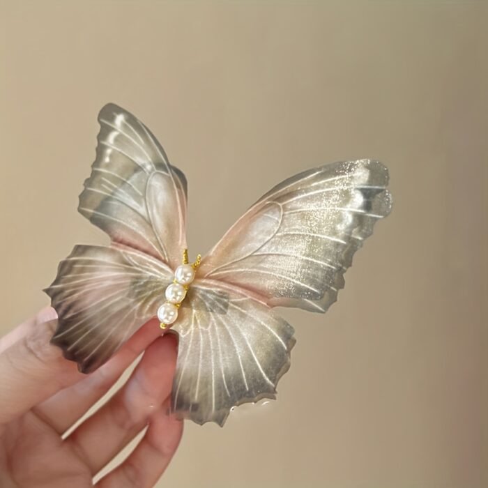 3pcs Elegant Faux Pearl Decorative Butterfly Shaped Hair Clips Vintage Hair Barrettes For Women And daily use Wear - Image 4