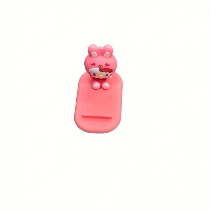 1pc Cute 3D Cartoon Character Phone Stand - PVC, Non-Waterproof, Ideal for Desk & Bedside, Pink Bow Design, Perfect for Mobile Phones, Desk Accessories - Image 12