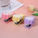 Mini Cartoon Stapler Set - Cute Portable Handheld Iron Staplers for Office and Student Use, Pastel Colors, Paw Design, Ideal for Organizing Papers and Cultural Supplies