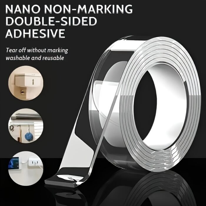 Heavy-Duty Dual-Sided Nano Tape - Extra Strong Adhesive, Reusable & Versatile for Crafts, Christmas Decorations & More - Ideal for All Surfaces, Essential Multi-Purpose Adhesive, Best for Christmas - Image 8