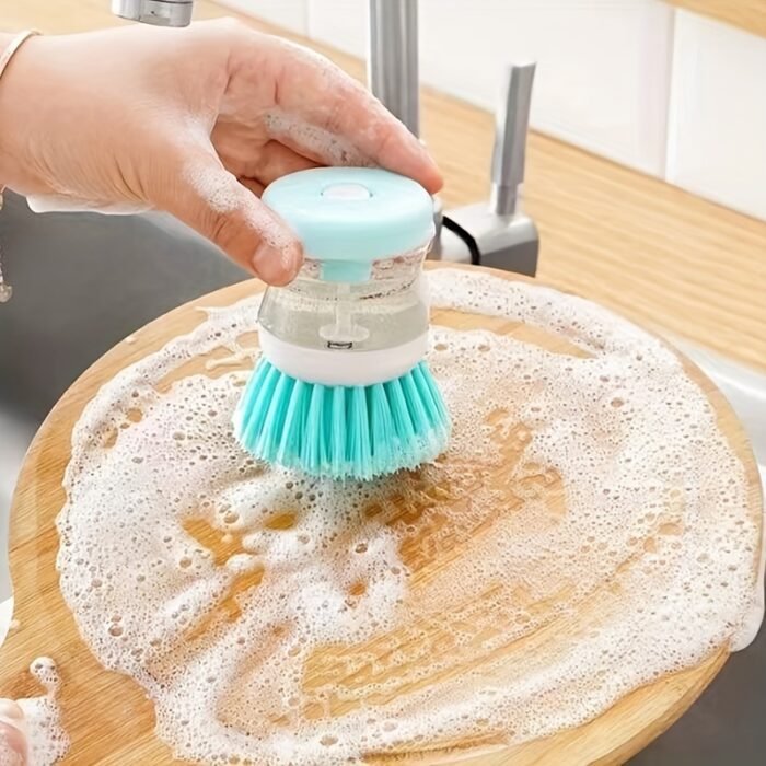 [Press Out Liquid] Handheld Cleaning Brush | 1pc | Multifunctional Cleaning Brush, Cleaning Supplies, Cleaning Tool, Kitchen Dishwashing Brush, Pot Washing Brush - Image 2