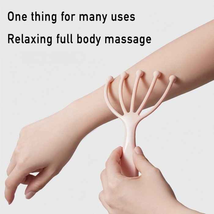 1pc Relaxation Essentials Manual Head Massager with Rolling Beads - Plastic Scalp Massager Claw for Meridian Activation and Stress Relief - Image 9