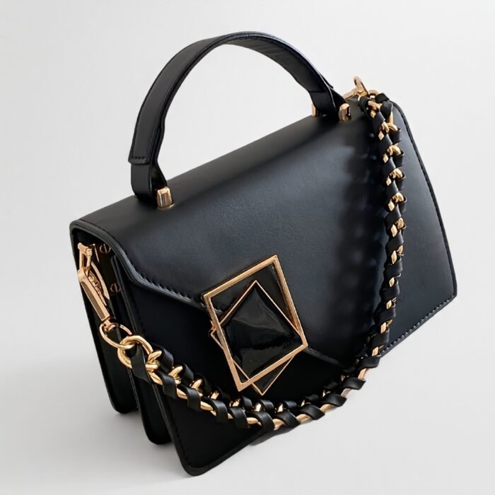 Metal-Decorated Square Handbag - Large Capacity, Lightweight, Portable | Mini Synthetic Flip Bag for Women, Perfect for Office, Business, Autumn & Winter - Image 20