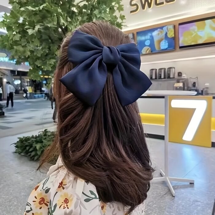 1pc fabric bow hairpin, women solid color bow hair accessories, multiple colors available, suitable for daily travel, party, gathering, date, suitable for all hair types, ideal for gifts - Image 3