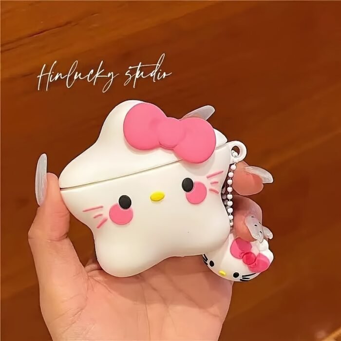 Official Sanrio Hello Kitty Star Theme Silicone Case for AirPods Pro - Cute Cartoon Design, Suitable for 1st/2nd/3rd/4th Generation Wireless Earphones - Image 4