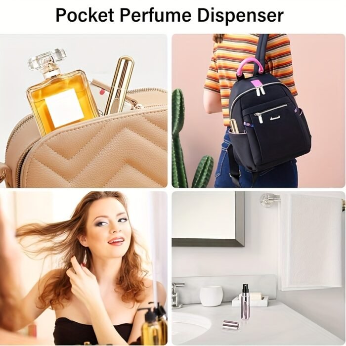 4pcs Portable 0.17oz Perfume Atomizer - Leak-Proof, Ideal for Travel, Refillable Design, Suitable for Perfume, Oil, Cologne, and Liquids, Metal Material, PVC Free, Perfume Atomizer - Image 8