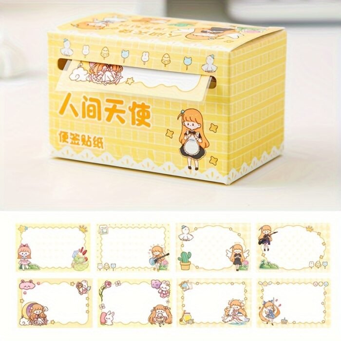 70sheets Boxed Cute Cartoon Girl Series Pull-Out Sticky Notes School Office Tearable Note Paper Set - Image 7