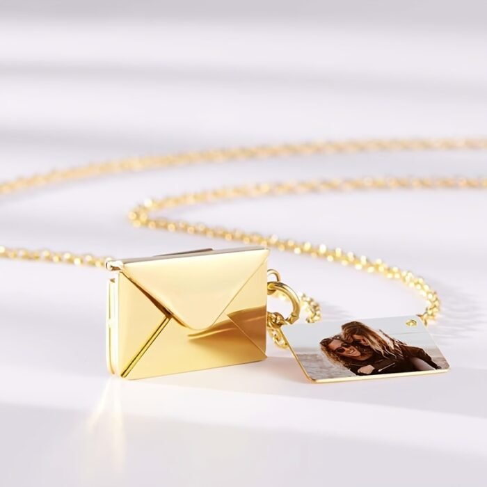 Custom Photo Engraved Necklace for Women - 18K gold plated Plated 201 Stainless Steel Reverse Side Personalized Jewelry with Hidden Photo Storage, Elegant Minimalist Design for Mother’s Day, Birthday & Anniversary Gifts, Custom Necklace, Special Occasion Gift, Sleek Pendant, Highquality Engraving, Romantic Keepsake - Image 10