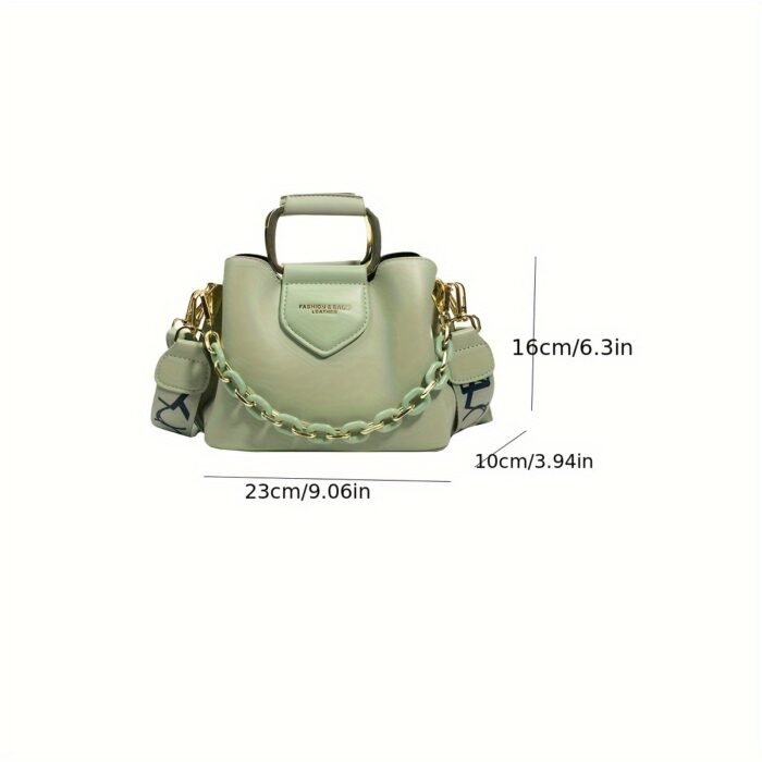 Women's Adjustable Crossbody Bag with Golden Chain Accents - Multi-Color Shoulder Purse, Magnetic Closure & Quilted Design for Work, Casual, Parties - Versatile Handbag for Everyday Use, Crossbody Purse, Casual Outings Accessory, Versatile Fashion Accessory, Polyester Interior - Image 7