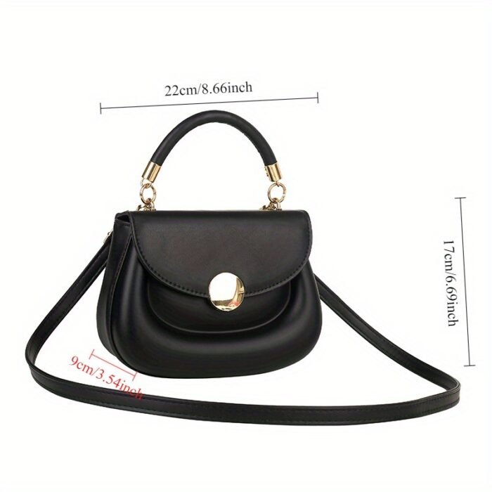 Women'S Stylish Small Crossbody Bag - Chic Shoulder Purse with Magnetic Closure, Golden-Tone Hardware & Cream/Black Color Options, Perfect for Everyday Use, Crossbody Purse, Minimalist Handbag, Elegant Design - Image 4