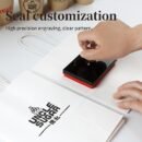 Custom Square Logo Stamp, Personalized Seal for Wedding Invitations, Floral & Store Logos, Office Supplies, Black Ink, English Text, Durable Plastic Material