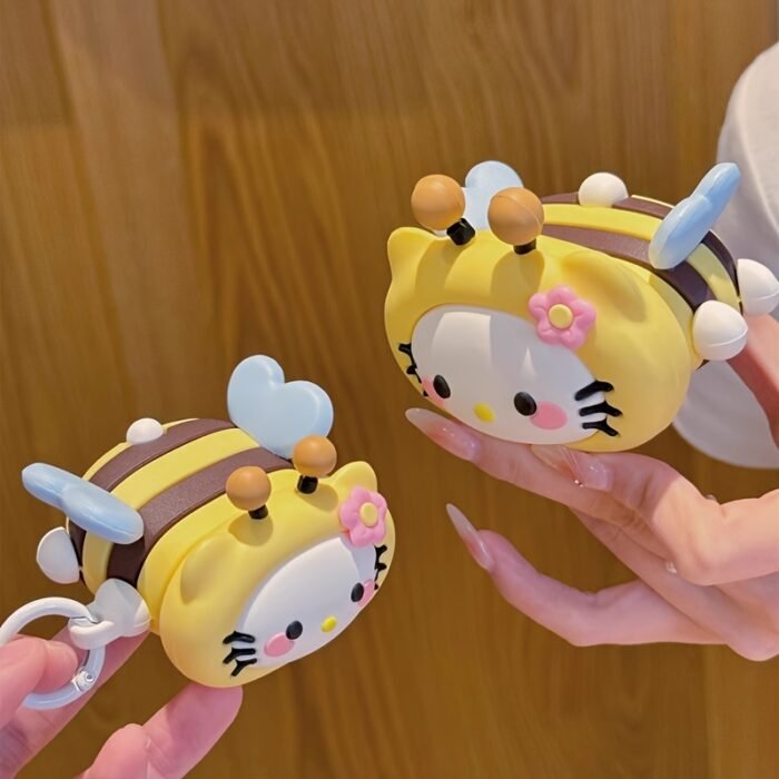 1pc Kitty Cat for AirPods 1/2/Pro/3/Pro2/4 Silicone Protective Case - Cute Bee Design, Soft Cover Earphones Not Included - Image 8