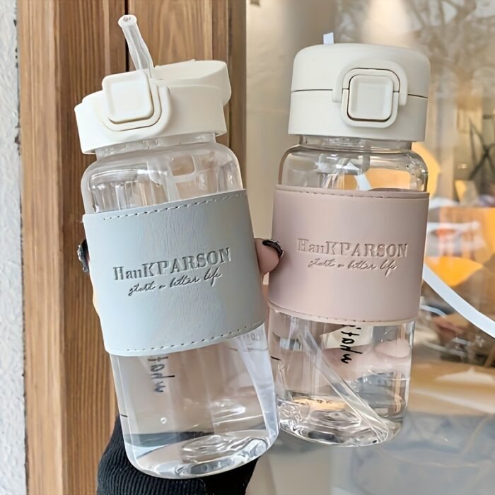 HankPARSON 17oz Leak-Proof Sports Water Bottle with Straw & Flip Lid - PVC-Free, Durable PET Plastic, Ideal for Gym, Outdoor Activities & Travel, Oval Shape - Image 9