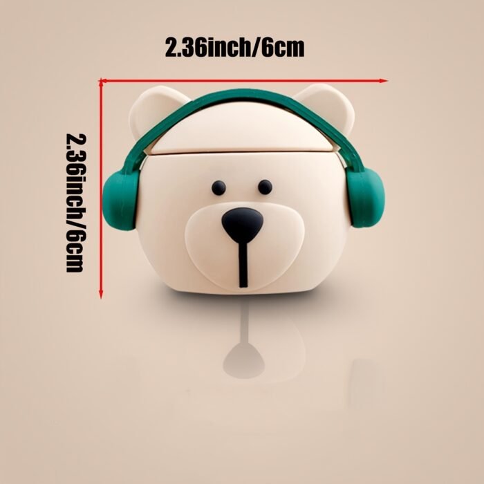 Three-dimensional Cartoon Music Bear Shaped Headphone Case Protective Shell Wireless Headphone Case Suitable for AirPods1/2/3/Pro 2nd Generation - Image 5