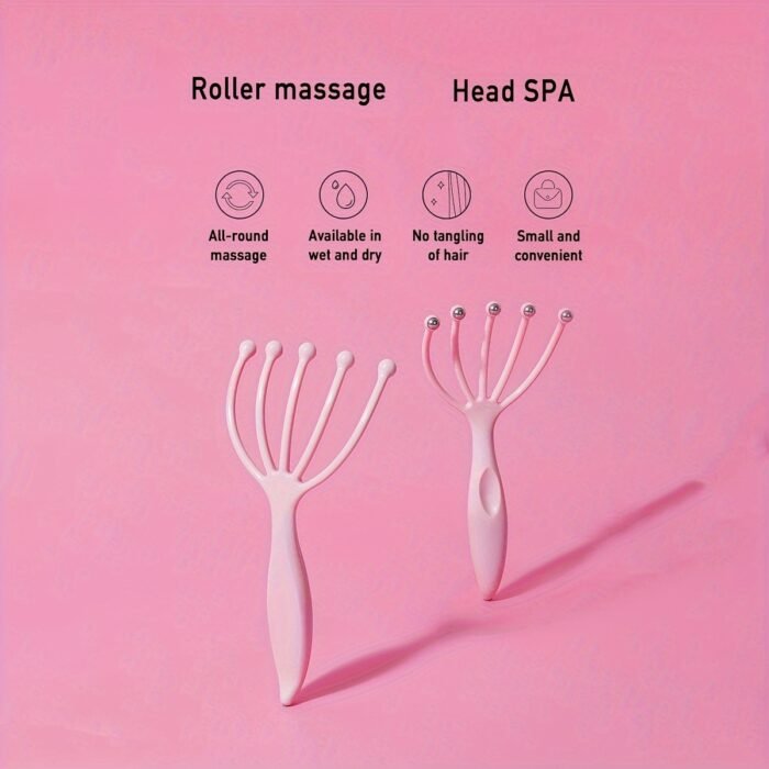 1pc Relaxation Essentials Manual Head Massager with Rolling Beads - Plastic Scalp Massager Claw for Meridian Activation and Stress Relief - Image 13