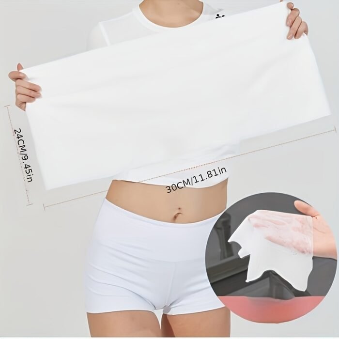 28pcs Portable Compressed Towels - Thick, Quick-Dry, Dual-Use Wet and Dry, Ideal for Travel, Home, and Outdoor Use - Convenient Carry Design, White - Image 9