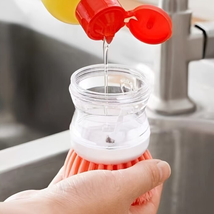 [Press Out Liquid] Handheld Cleaning Brush | 1pc | Multifunctional Cleaning Brush, Cleaning Supplies, Cleaning Tool, Kitchen Dishwashing Brush, Pot Washing Brush - Image 9