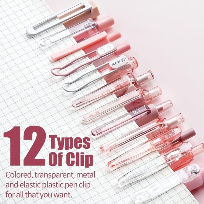 Pastel Gel Ink 0.5mm Fine Point Retractable Four Candies 12Pack Pen Set, 11 Pack Black Ink Pens with 1Pack Highlighter for Writing, Cute Note Taking Pens for School Office - Image 6