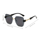 [Stylish Eyeglasses] Stylish Eyeglasses | Chain Temple Large Frame Retro Rimless Edge Trimmed Glasses